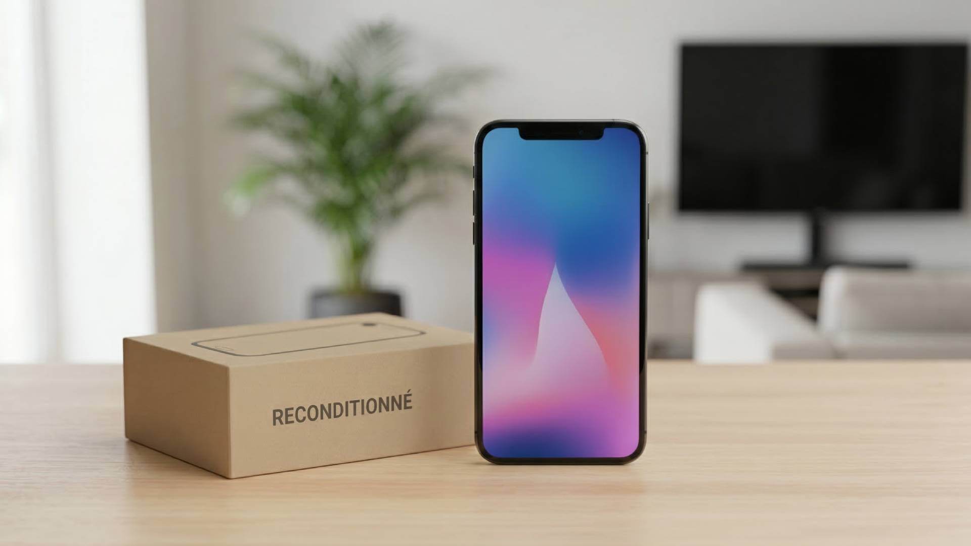 iPhone 15 pro reconditionné par Recommerce affichant l'écran d'accueil
